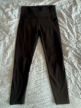 all in motion Black High-Waist Girls’ Leggings w/ Pockets Flawed Gem Size 10/12
